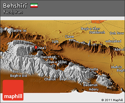 Physical Panoramic Map of Behshīrī