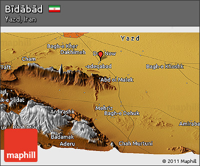 Physical Panoramic Map of Bīdābād