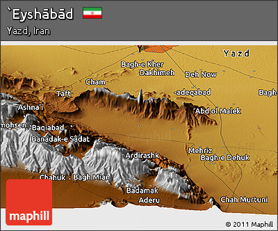 Physical Panoramic Map of `Eyshābād