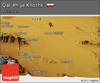 Physical Panoramic Map of Qal`eh-ye Khoshk