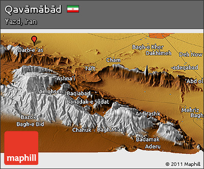 Physical Panoramic Map of Qavāmābād