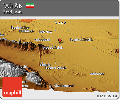 Physical Panoramic Map of `Alī Āb
