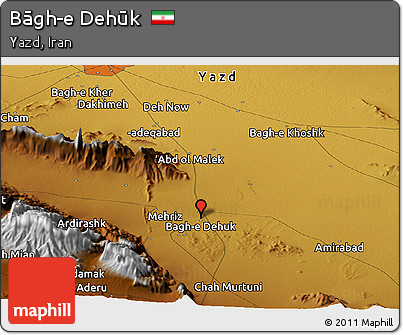 Physical Panoramic Map of Bāgh-e Dehūk