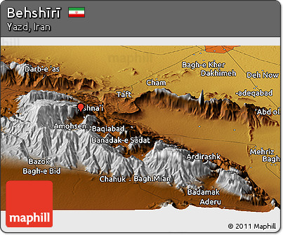 Physical Panoramic Map of Behshīrī