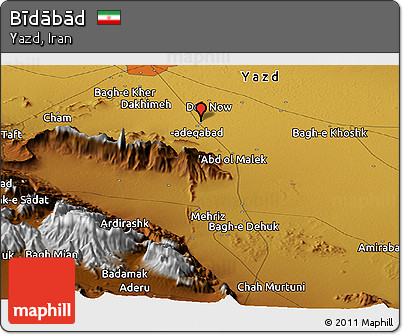 Physical Panoramic Map of Bīdābād