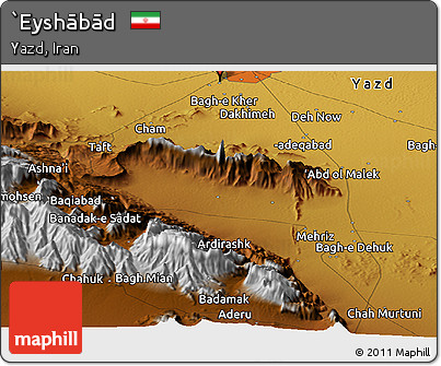 Physical Panoramic Map of `Eyshābād