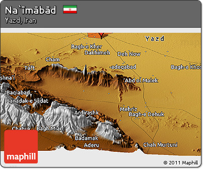 Physical Panoramic Map of Na`īmābād