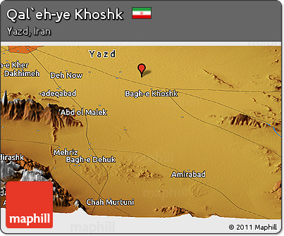 Physical Panoramic Map of Qal`eh-ye Khoshk
