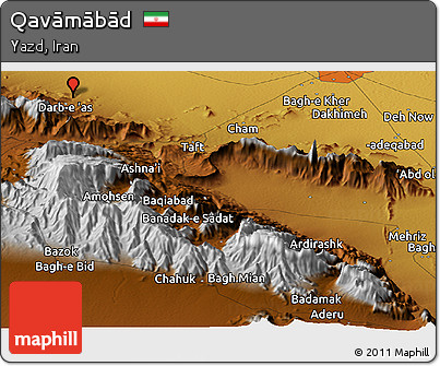 Physical Panoramic Map of Qavāmābād