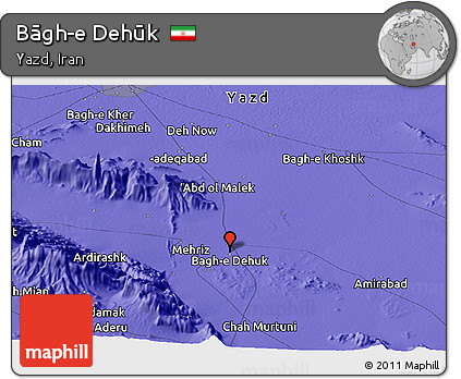 Political Panoramic Map of Bāgh-e Dehūk