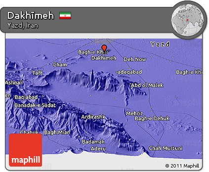 Political Panoramic Map of Dakhīmeh