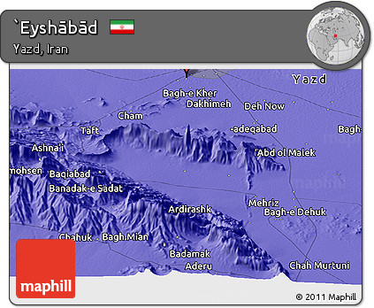 Political Panoramic Map of `Eyshābād