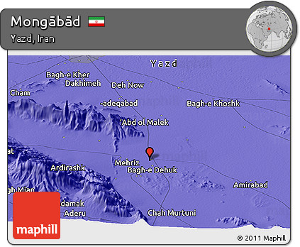 Political Panoramic Map of Mongābād