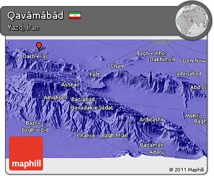 Political Panoramic Map of Qavāmābād