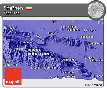 Political Panoramic Map of Shaḩneh