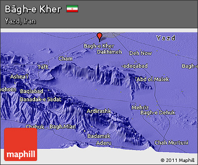 Political Panoramic Map of Bāgh-e Kher