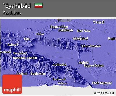 Political Panoramic Map of `Eyshābād