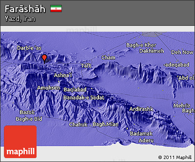 Political Panoramic Map of Farāshāh