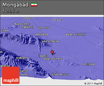 Political Panoramic Map of Mongābād