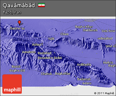 Political Panoramic Map of Qavāmābād