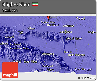 Political Panoramic Map of Bāgh-e Kher