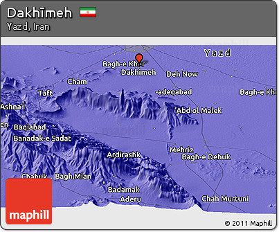 Political Panoramic Map of Dakhīmeh
