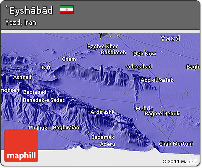 Political Panoramic Map of `Eyshābād