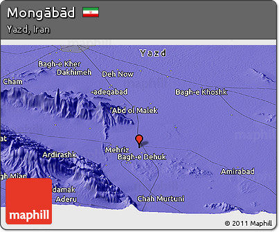 Political Panoramic Map of Mongābād