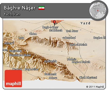 Satellite Panoramic Map of Bāgh-e Nāşer