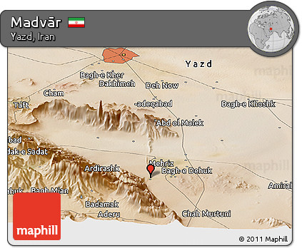 Satellite Panoramic Map of Madvār