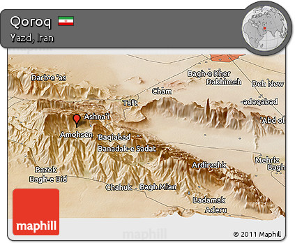 Satellite Panoramic Map of Qoroq
