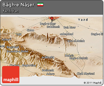 Satellite Panoramic Map of Bāgh-e Nāşer