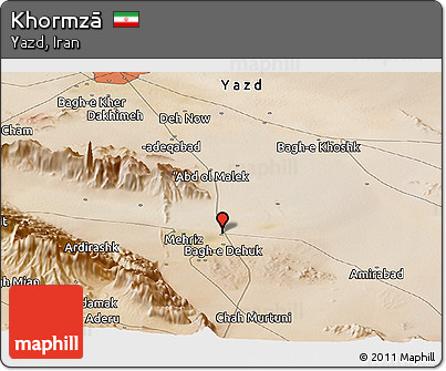 Satellite Panoramic Map of Khormzā