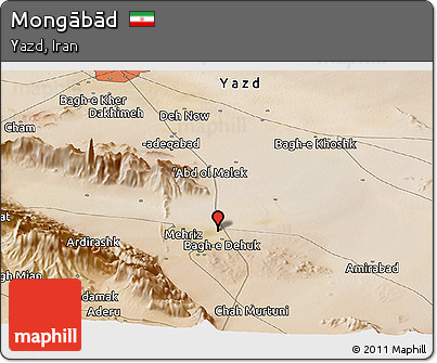Satellite Panoramic Map of Mongābād