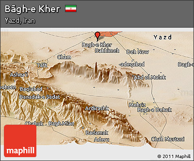 Satellite Panoramic Map of Bāgh-e Kher