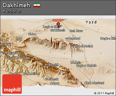 Satellite Panoramic Map of Dakhīmeh