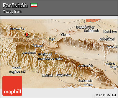 Satellite Panoramic Map of Farāshāh