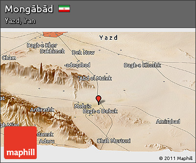 Satellite Panoramic Map of Mongābād