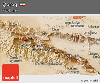 Satellite Panoramic Map of Qoroq