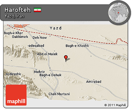 Shaded Relief Panoramic Map of Harofteh