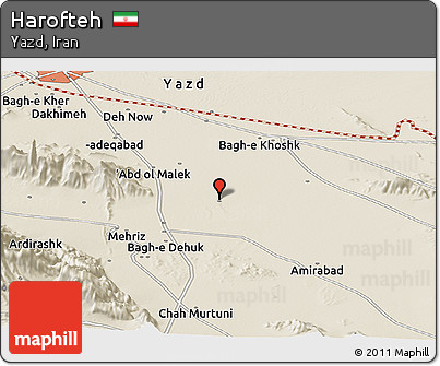 Shaded Relief Panoramic Map of Harofteh