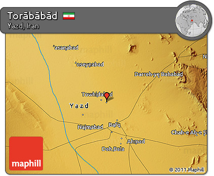 Physical 3D Map of Torābābād