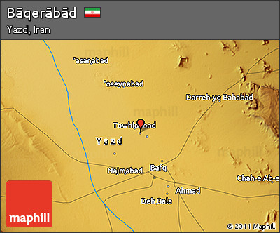 Physical 3D Map of Bāqerābād