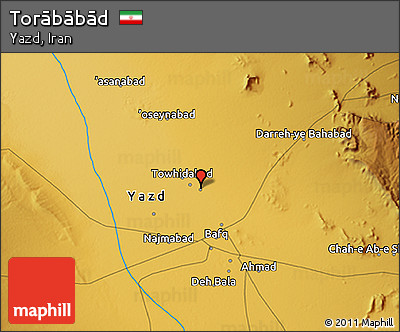 Physical 3D Map of Torābābād