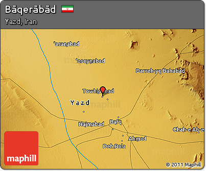 Physical 3D Map of Bāqerābād