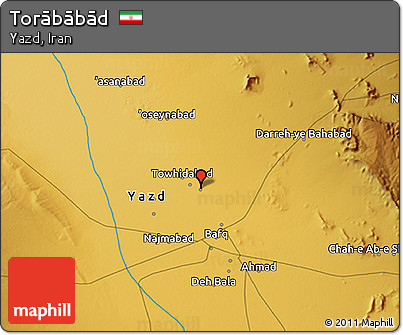 Physical 3D Map of Torābābād