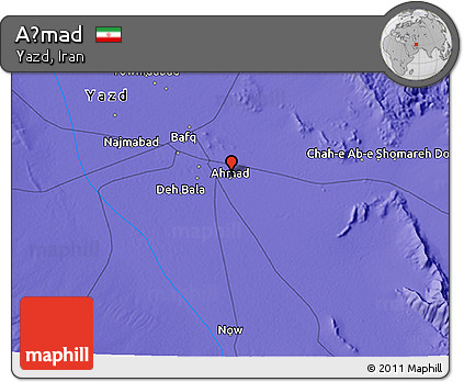 Political 3D Map of Aḩmad