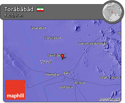 Political 3D Map of Torābābād