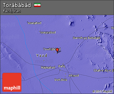 Political 3D Map of Torābābād