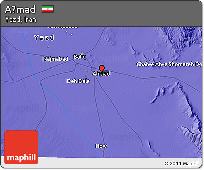 Political 3D Map of Aḩmad